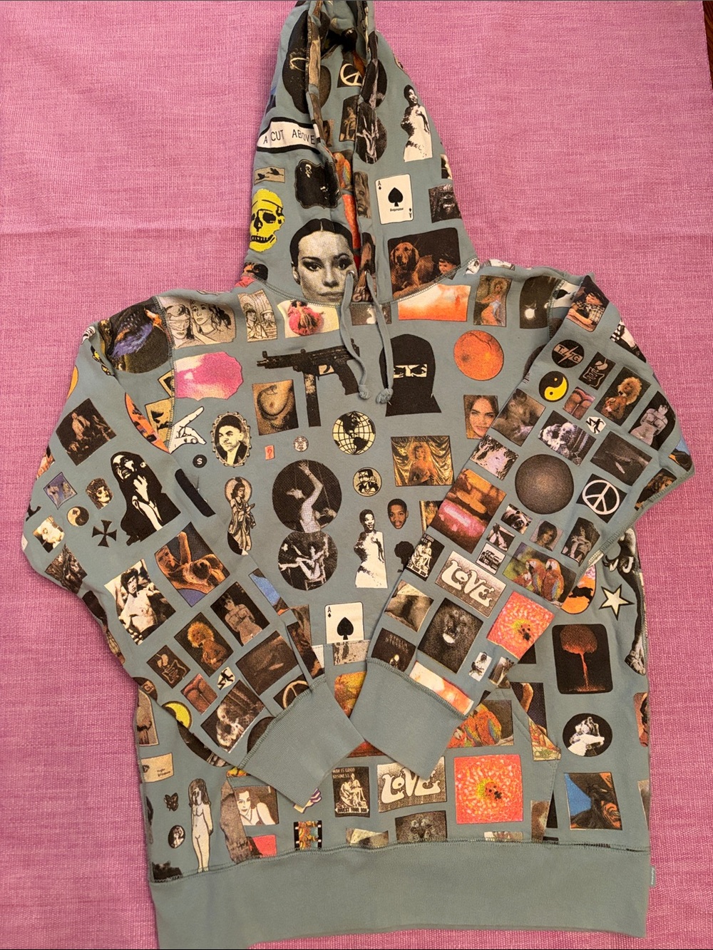 Supreme Thrills graphic photo collage hoodie from 2017. Great condition. - Picture 1 of 4